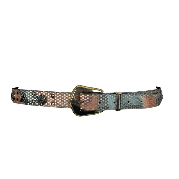 Vintage Elite Womens Belt Large Metallic Medallion Gold Buckle‎ Retro 80s 90s main image 9